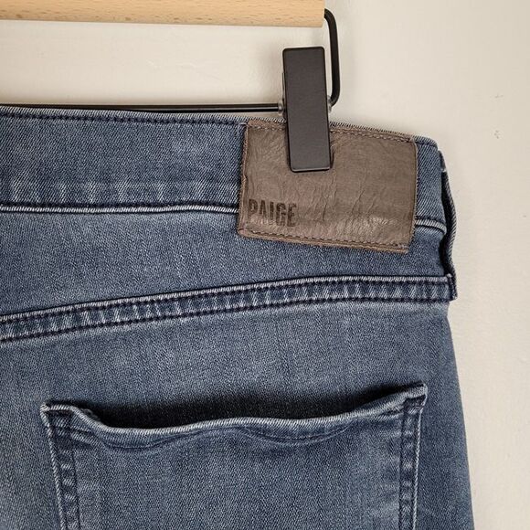 Paige Size 30x32 Federal Slim Straight Jeans Stretch Lopez Blue - Picture 9 of 12